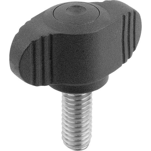 Kipp Wing Grip Miniwing Antibacterial D=M06X15 A=28, H=15, Form:L, Thermoplastic Gray Ral7015, K0274.120006144X15 - main